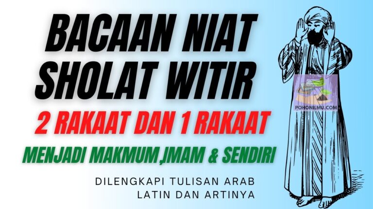 Bacaan Lafadz Niat Shalat Tarawih dan Shalat Witir