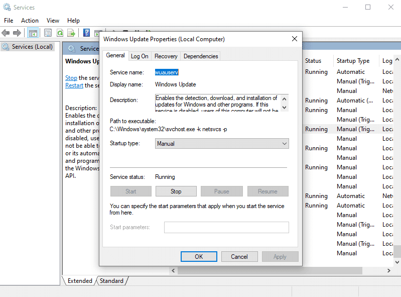 Windows Update Properties