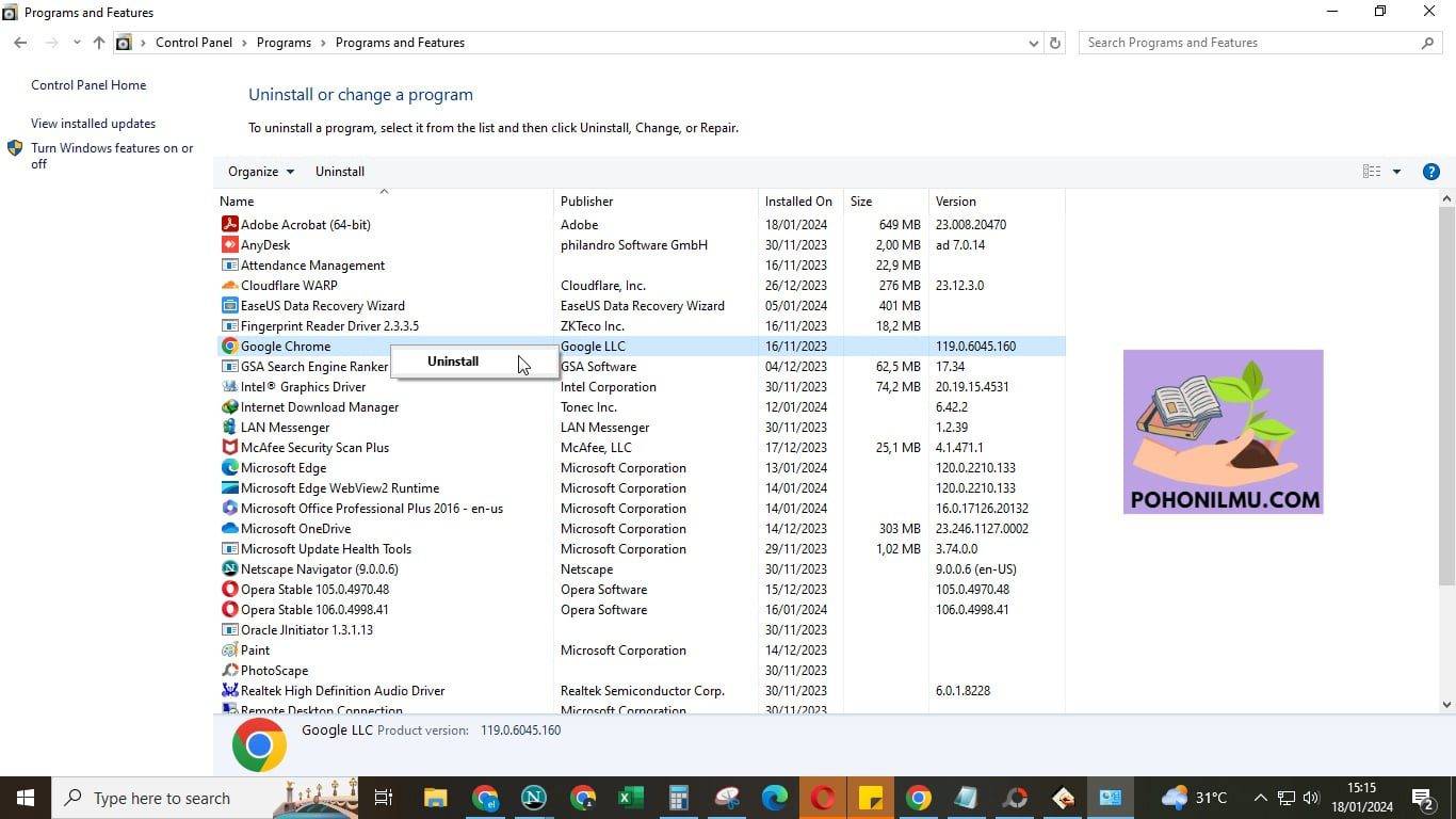 install ulang