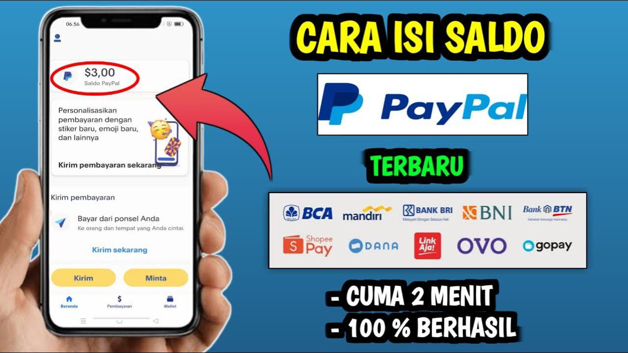 cara isi saldo paypal