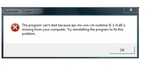 Cara Mengatasi Api-Ms-Win-Crt-Runtime-l1-1-0.dll is Missing