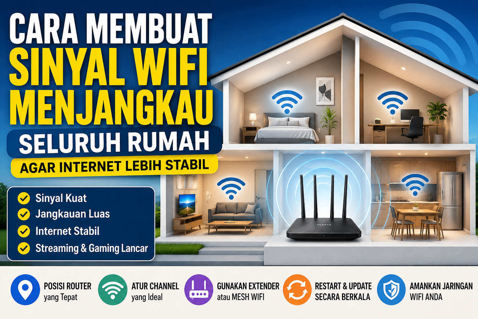 Cara Membuat Sinyal WiFi Menjangkau Seluruh Rumah
